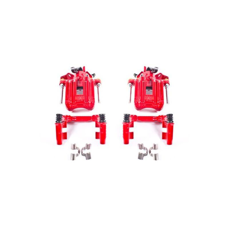 PowerStop s2574 | Power Stop 00-06 Audi TT Quattro Rear Red Calipers w/Brackets - Pair; 2000-2006