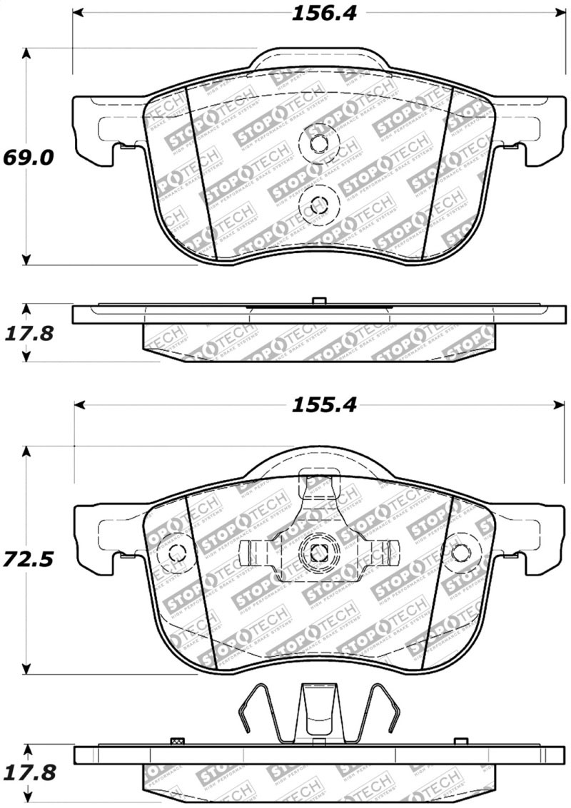 Stoptech 305.07940 | StopTech Street Select Brake Pads Volvo S60, Front; 2001-2003