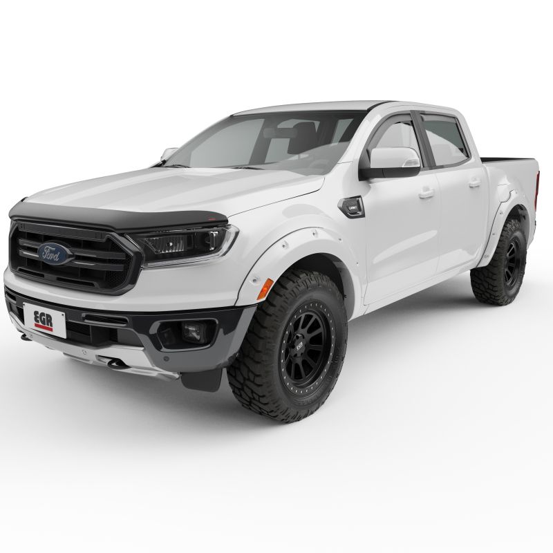 EGR 793554yz | 19-22 Ford Ranger Painted To Code Oxford Traditional Bolt-On Look Fender Flares White Set Of 4; 2019-2022