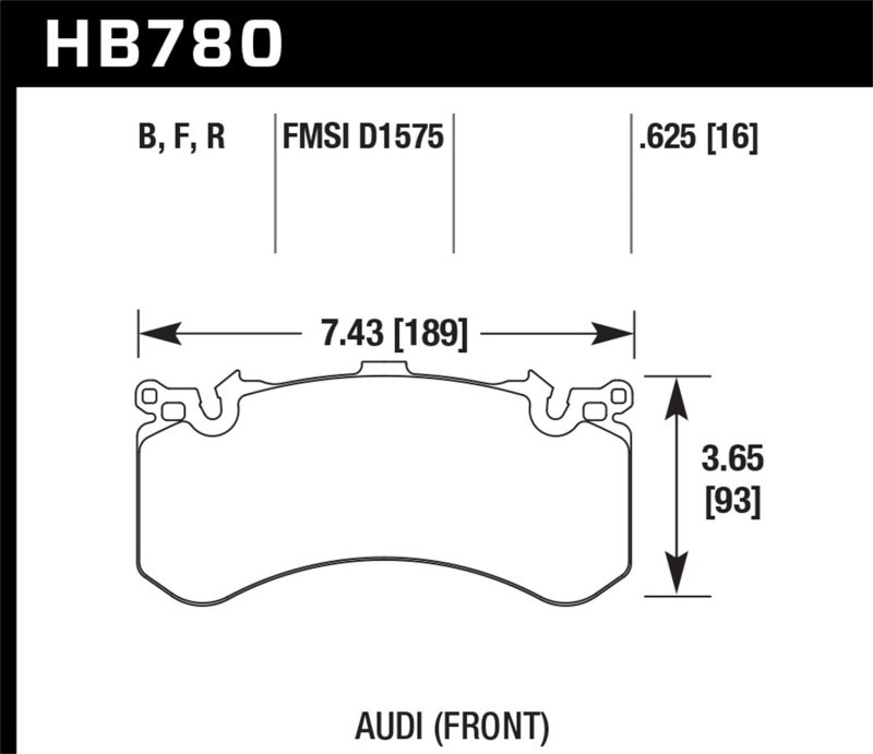 Hawk Performance hb780n625 | Hawk 2018 Audi S6 Premium Plus/Prestige 4.0L / Audi S6 Prestige 4.0L HP+ Front Brake Pads; 2018-2018