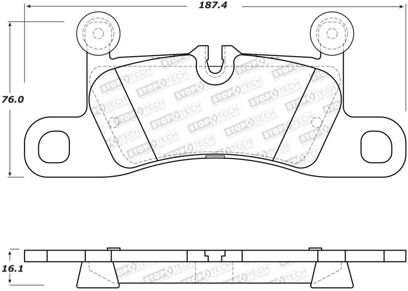 Stoptech 308.14530 | StopTech Street Brake Pads Porsche Cayenne 390mm Iron Front Disc, Rear; 2017-2018