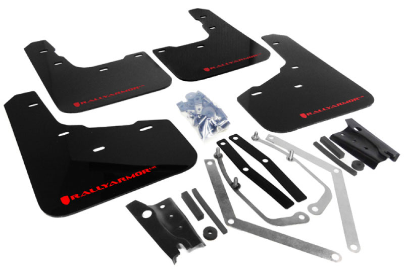 Rally Armor mf29-ur-blk/rd | 13+ Ford Fiesta ST Black Mud Flap w/ Red Logo; 2013-2015