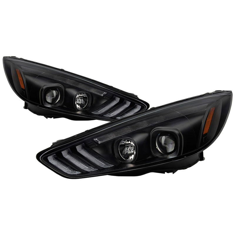 SPYDER 5086105 | Spyder 15-18 Ford Focus Projector Headlights - Seq Turn Light Bar - Black PRO-YD-FF15-LBSEQ-BK; 2015-2018