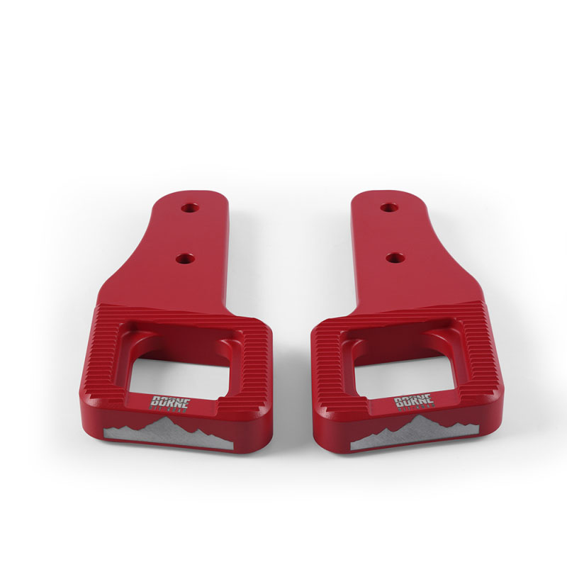 Borne Off-Road bnthf15017rd | Borne Off-Road 2017+ Ford Raptor / 2009+ Ford F150 Borne Off-Road Billet Tow Hooks - Red; 2009-2024