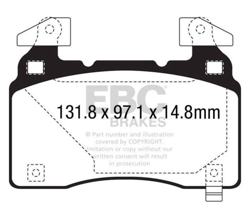 EBC dp43028r | 14+ Cadillac CTS Vsport 3.6 Twin Turbo Yellowstuff Front Brake Pads; 2014-2023