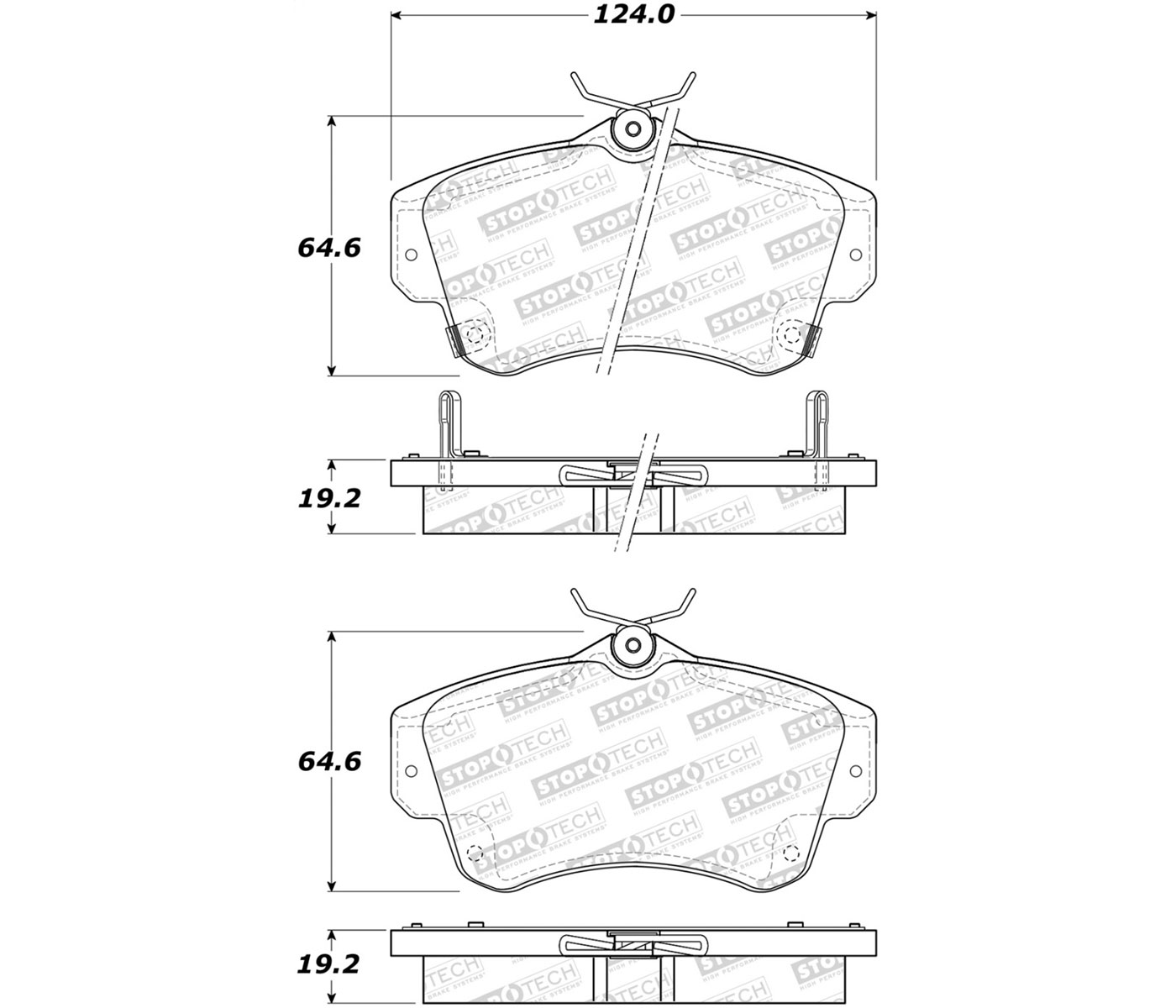 Stoptech 308.08411 | StopTech Street Brake Pads Chrysler PT Cruiser w/ Turbocharged Cast in Front Caliper, Front; 2004-2004