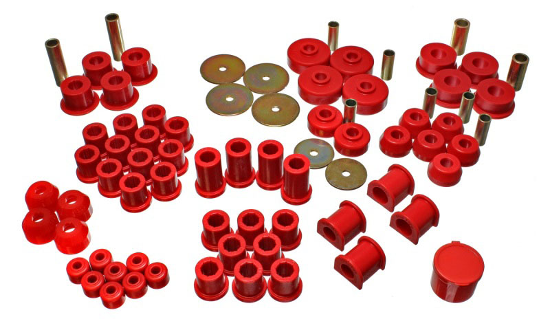 Energy Suspension 8.18102r | 79-85 Toyota 4WD Pickup (Except T-100 & Tundra) Red Hyper-Flex Master Bushing Set; 1979-1985