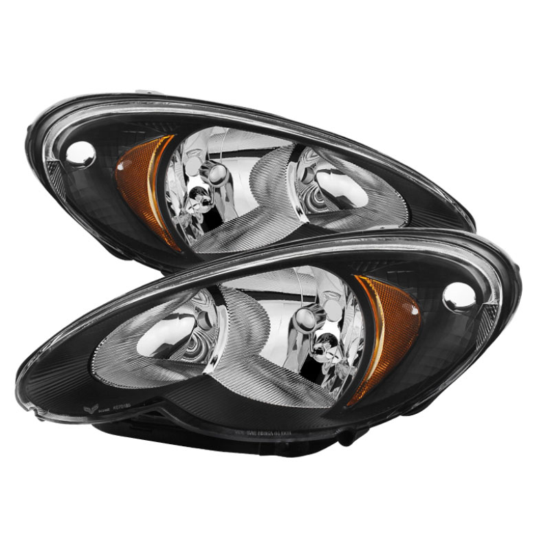 SPYDER 9026256 | Xtune Chrysler Pt Cruiser 06-10 Halogen Only Headlights -Black HD-JH-CHRPT06-AM-BK; 2006-2010