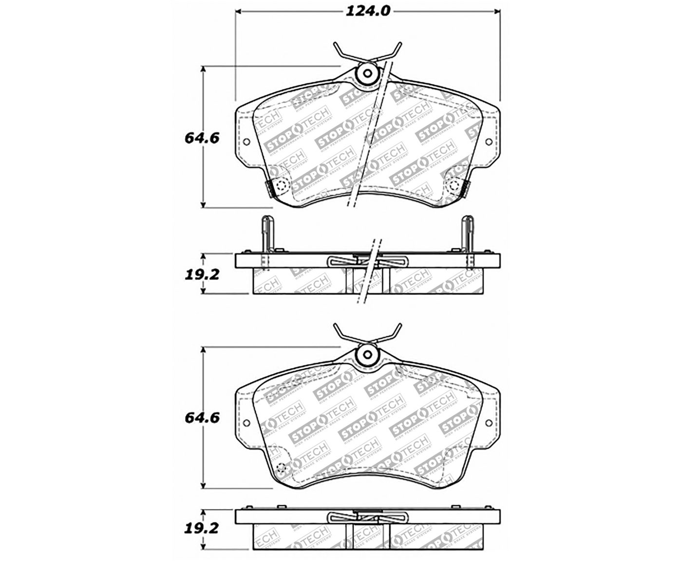 Stoptech 305.08410 | StopTech Street Select Brake Pads Chrysler PT Cruiser w/o Turbocharged Cast in Front Caliper, Front; 2004-2004