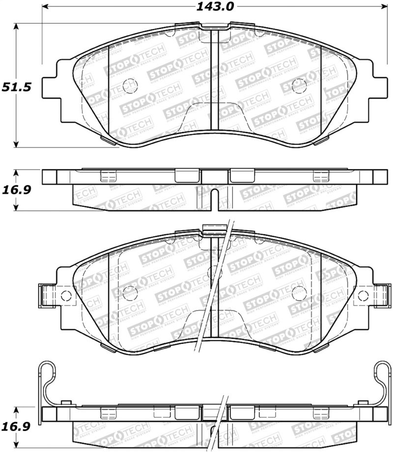 Stoptech 305.07970 | StopTech Street Select Brake Pads Chevrolet Aveo, Front; 2004-2017