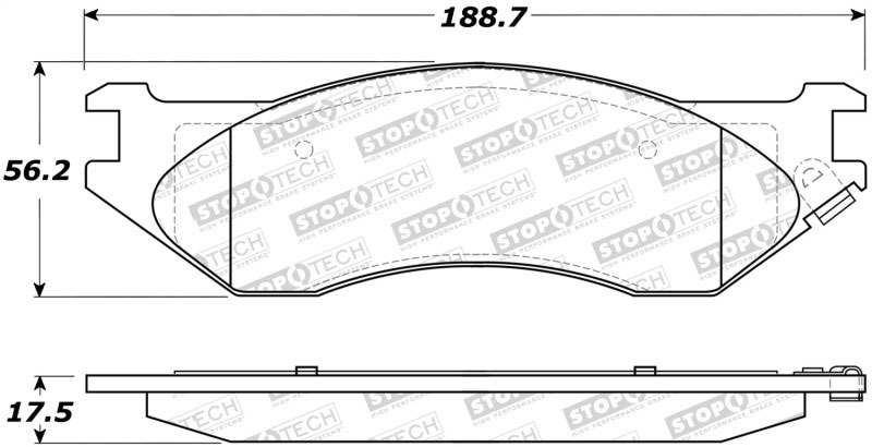 Stoptech 308.08970 | StopTech Street Brake Pads Dodge Durango, Front; 2004-2006