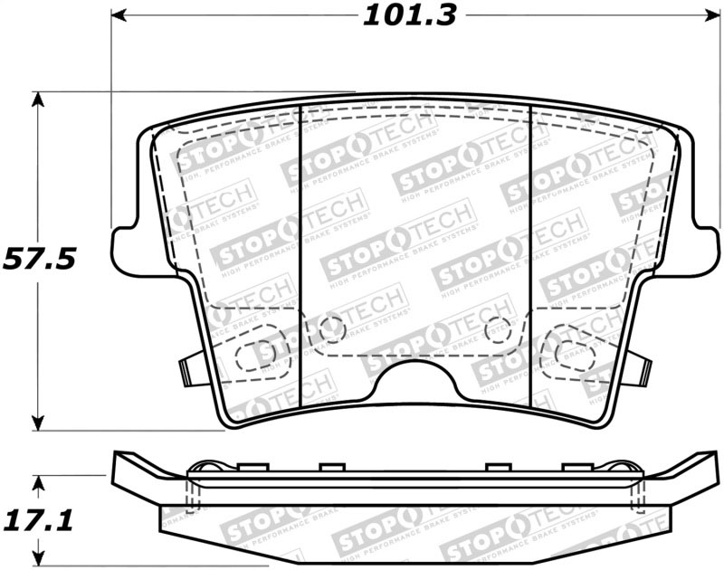 Stoptech 308.10571 | StopTech Street Brake Pads Dodge Magnum Police Pkg, Rear; 2006-2008