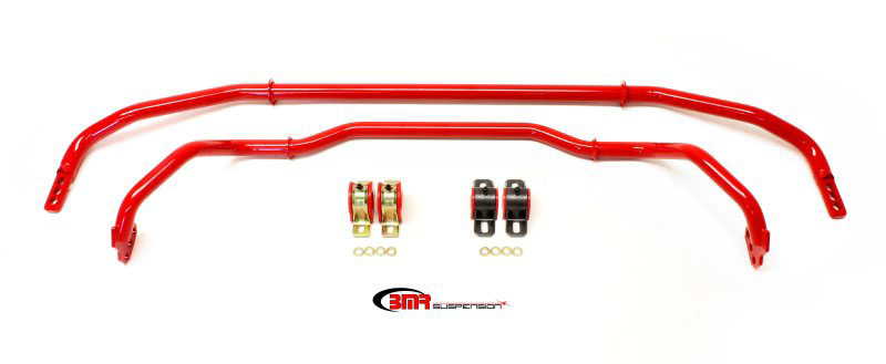 BMR Suspension SB039R | BMR Sway Bar Kit Adjustable With Bushings Front (SB038) And Rear (SB033) for Camaro Red; 2013-2015