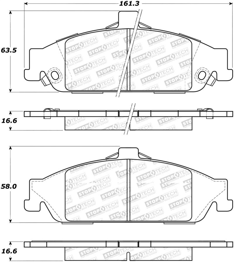 Stoptech 305.07270 | StopTech Street Select Brake Pads Pontiac Grand Am, Front; 1999-2005