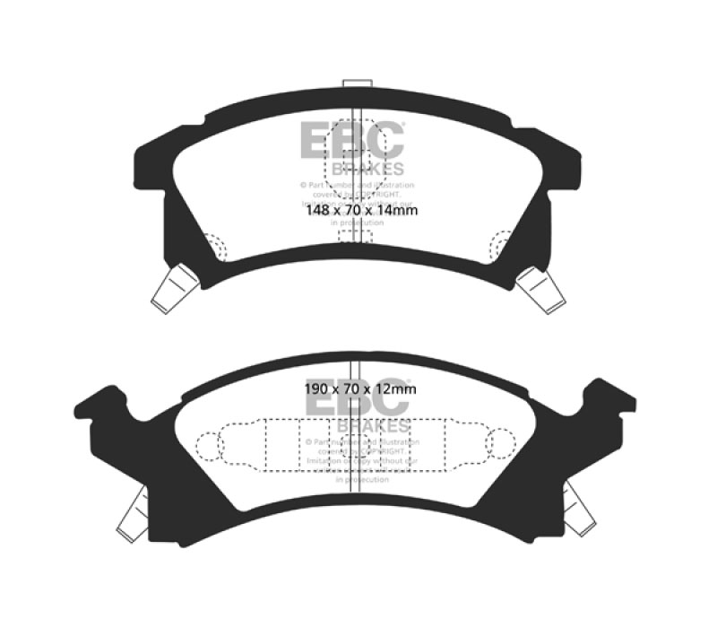 EBC dp41175r | 96-98 Buick Skylark 2.4 Yellowstuff Front Brake Pads; 1996-1998