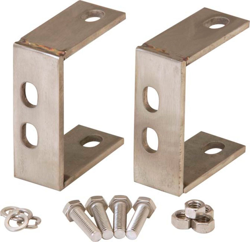 Kentrol 30527 | 87-95 Jeep Wrangler YJ Rear Bumper Brackets Pair - Polished Silver; 1987-1995