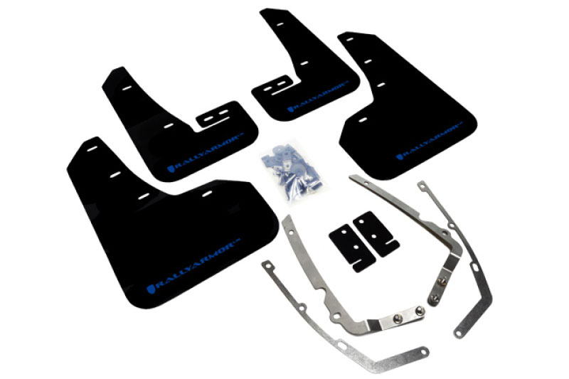 Rally Armor mf37-ur-blk/bl | 2015+ VW Golf/GTI/TSI UR Black Mud Flap w/ Blue Logo; 2015-2021