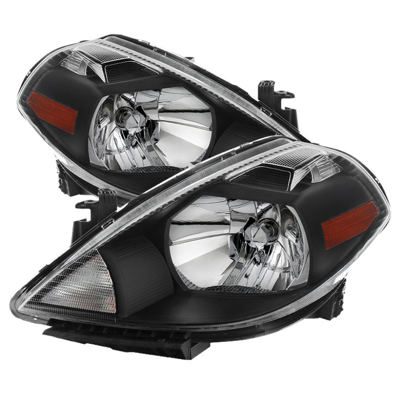 SPYDER 9023613 | Xtune Nissan Versa 07-12 Crystal Headlights Black HD-JH-NV07-AM-BK; 2007-2012