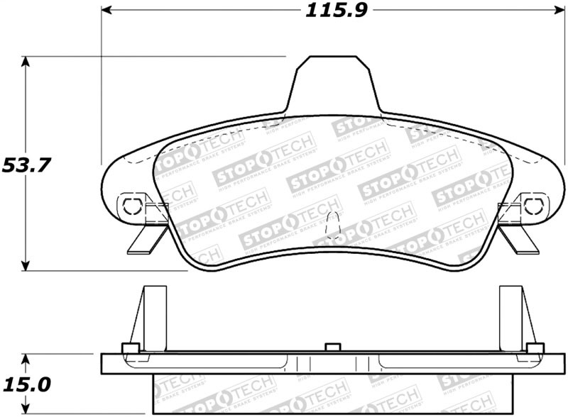 Stoptech 308.08991 | StopTech Street Brake Pads Mercury Cougar exc Sensor, Rear; 1999-2002