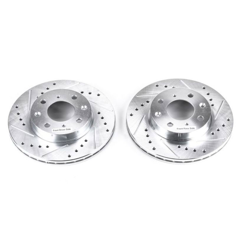 PowerStop jbr304xpr | Power Stop 88-91 Honda Civic Front Evolution Drilled & Slotted Rotors - Pair; 1988-1991