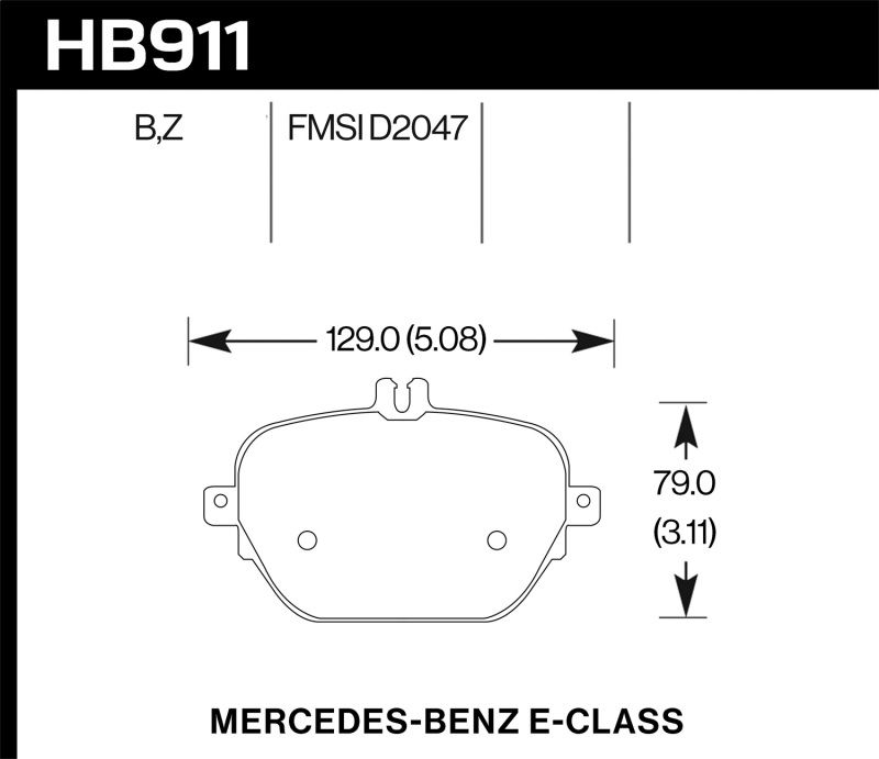 Hawk Performance hb911b654 | Hawk 17-18 Mercedes-Benz E43 AMG 4Matic 3.0L/ 2018 Mercedes-Benz E400 HPS 5.0 Street Rear Brake Pads; 2017-2018