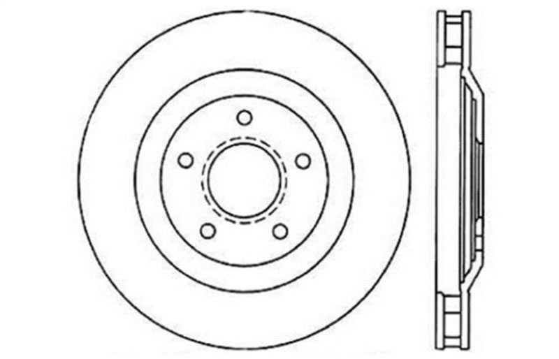 Stoptech 128.62059L | StopTech Cadillac XLR Sport Cross Drilled Brake Rotor, Front Left; 2004-2009