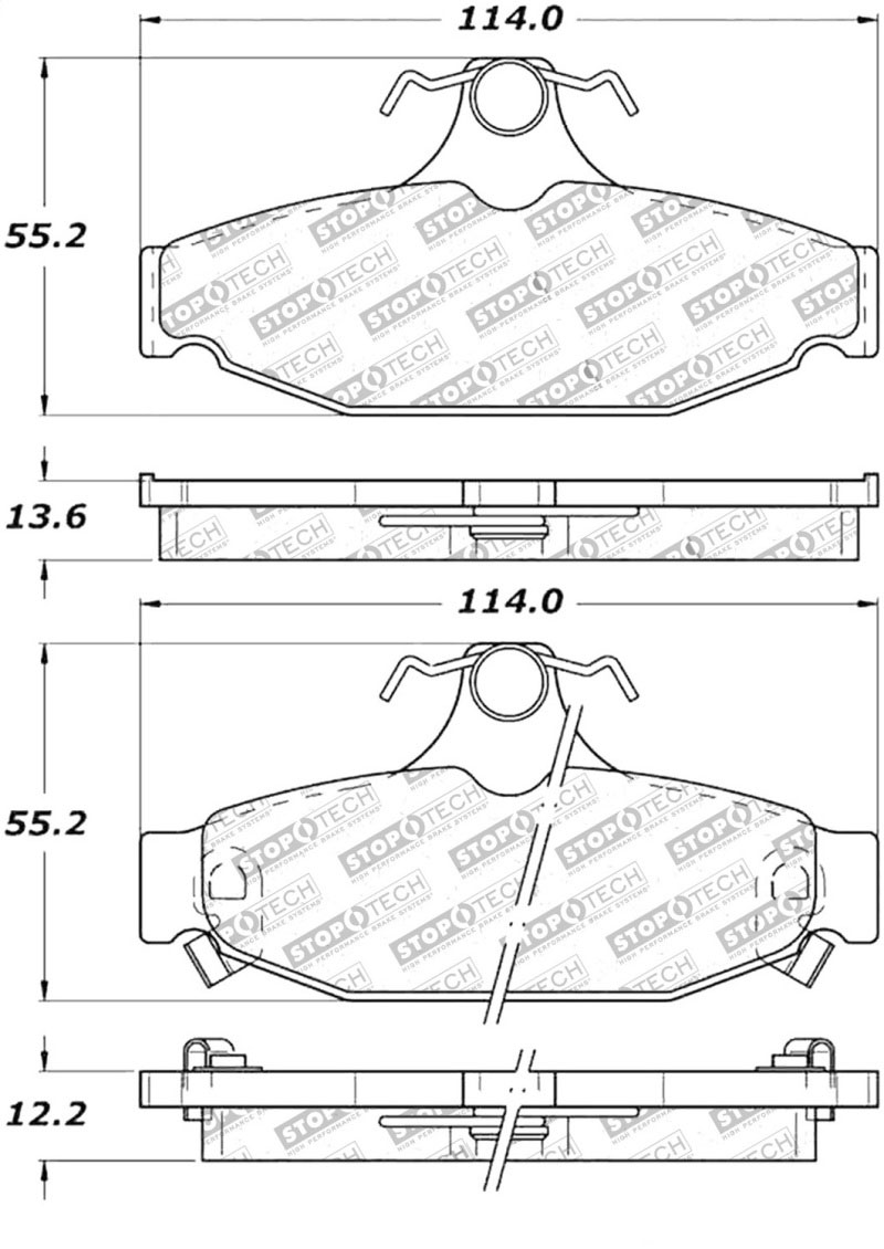 Stoptech 308.04130 | StopTech Street Brake Pads Pontiac Firebird, Rear; 1989-1997