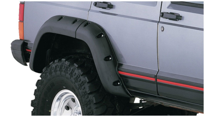 Bushwacker 10036-07 | 84-01 Jeep Cherokee Cutout Style Flares 2pc Fits 4-Door Sport Utility Only - Black; 1984-2001