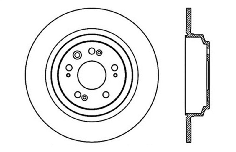 Stoptech 127.40074R | StopTech Acura TL Sport Drilled/Slotted Rotor, Rear Right; 2009-2014