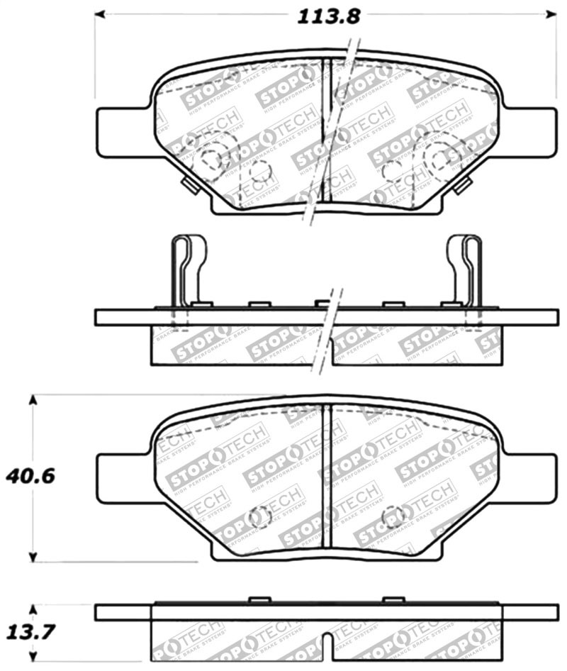 Stoptech 309.10330 | StopTech Sport Brake Pads Pontiac G5 5 Lug, Rear; 2010-2010