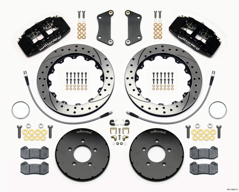 Wilwood 140-13581-d | Dynapro 6 Front Hat Kit 12.88in Drilled Mazda 3 w/ Lines; 2005-2013