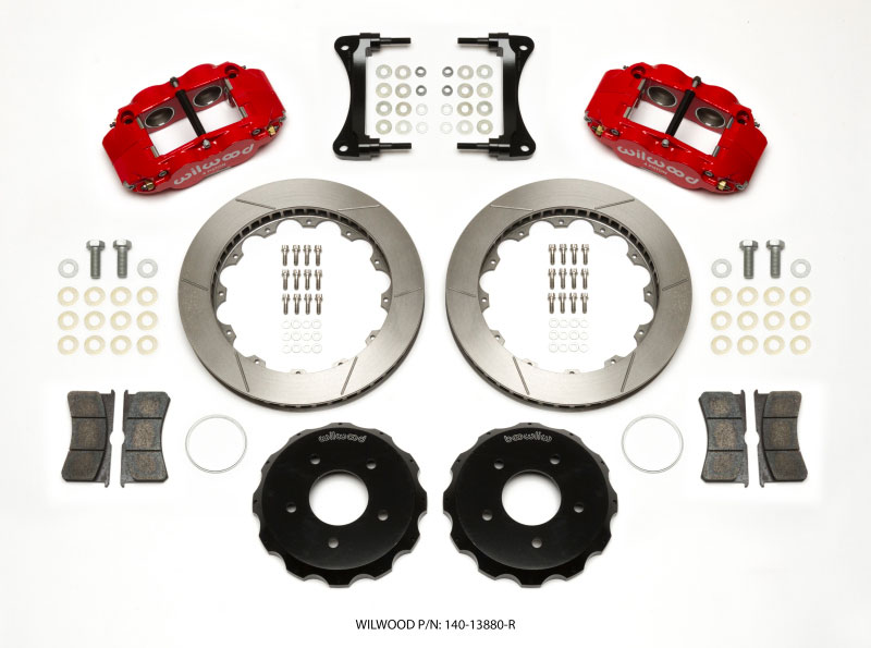 Wilwood 140-13880-r | Narrow Superlite 4R Front Hat Kit 12.88in Red 2007-Up Jeep Wrangler; 2007-2021