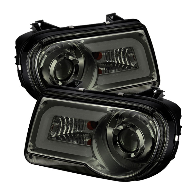 SPYDER 5075673 | Spyder Chrysler 300C Projector Headlights - LED DRL - Smoke - (PRO-YD-C300C-DRL-SM); 2005-2010