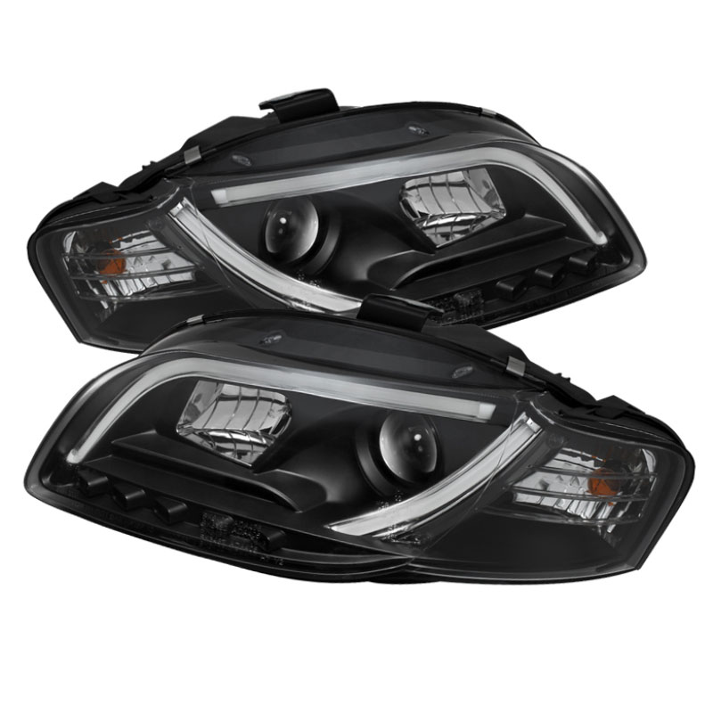 SPYDER 5071842 | Spyder Audi A4 ( Will Not Fit Convertible ) Light Tube DRL LED Projector Headlights - Black - (PRO-YD-AA405-LTDRL-G2-BK); 2006-2008