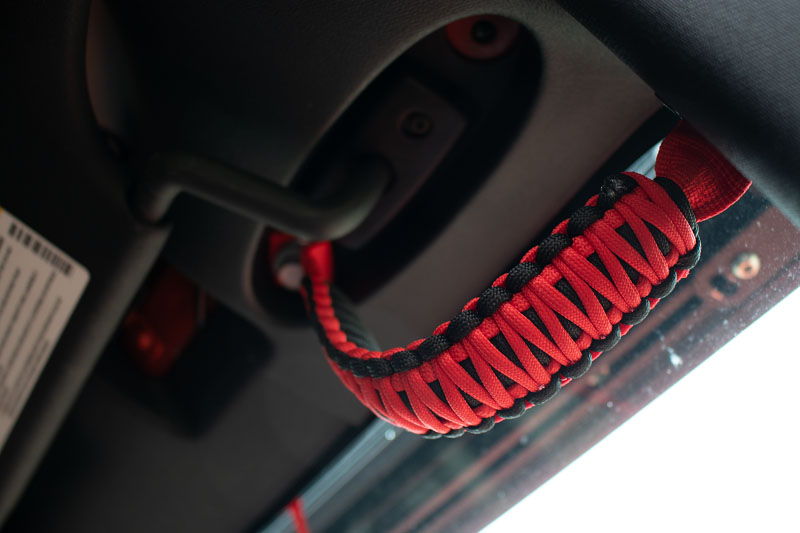 Fishbone Offroad fb55284 | 07-18 Wrangler JK A Pillar Sound Bar Red Paracord Grab Handles; 2007-2018