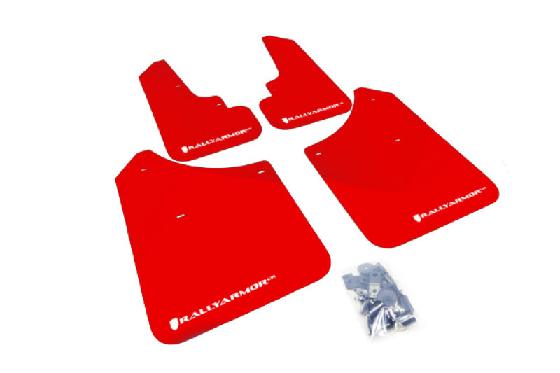 Rally Armor mf5-ur-rd/wh | 2003-2008 Subaru Forester UR Red Mud Flap w/ White Logo; 2003-2008