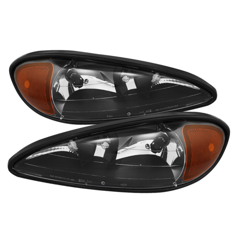 SPYDER 9023507 | Xtune Pontiac Grand Am 99-05 Crystal Headlights Black HD-JH-PGAM99-AM-BK; 1999-2005