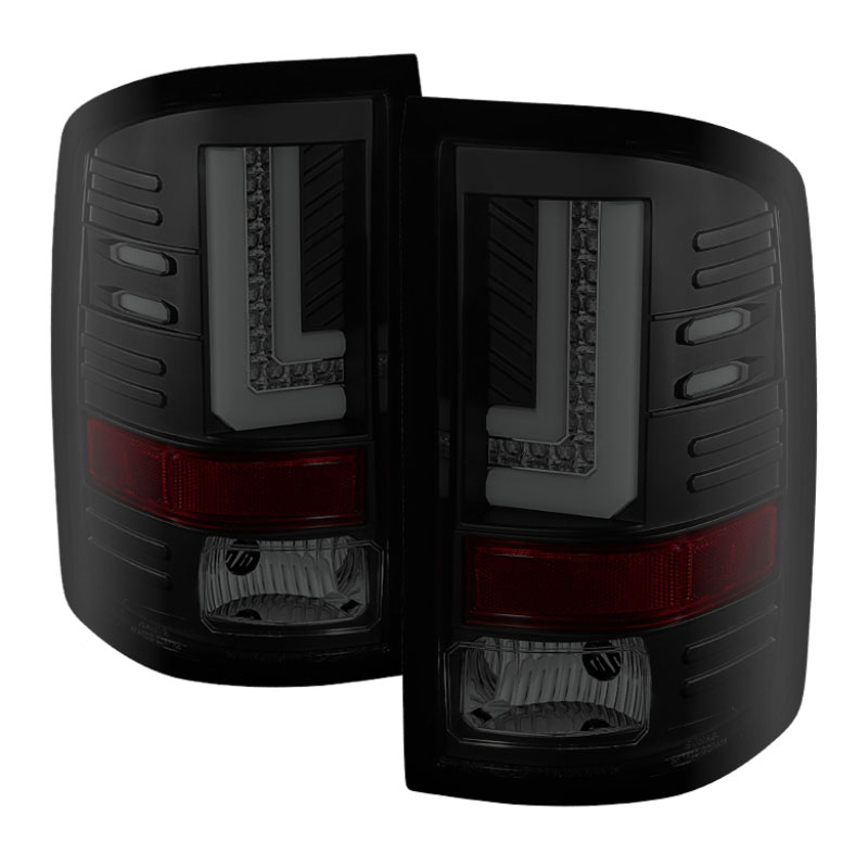 SPYDER 5080707 | Spyder GMC Sierra 1500 LED Tail Lights - Black Smoke - (ALT-YD-GS14-LBLED-BSM); 2014-2016