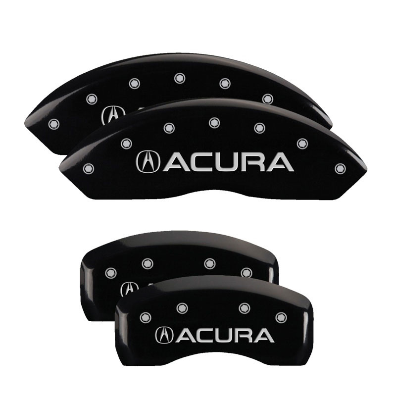 MGP 39005SACUBK | 4 Caliper Covers Engraved Front & Rear Acura Black finish silver ch; 2002-2006