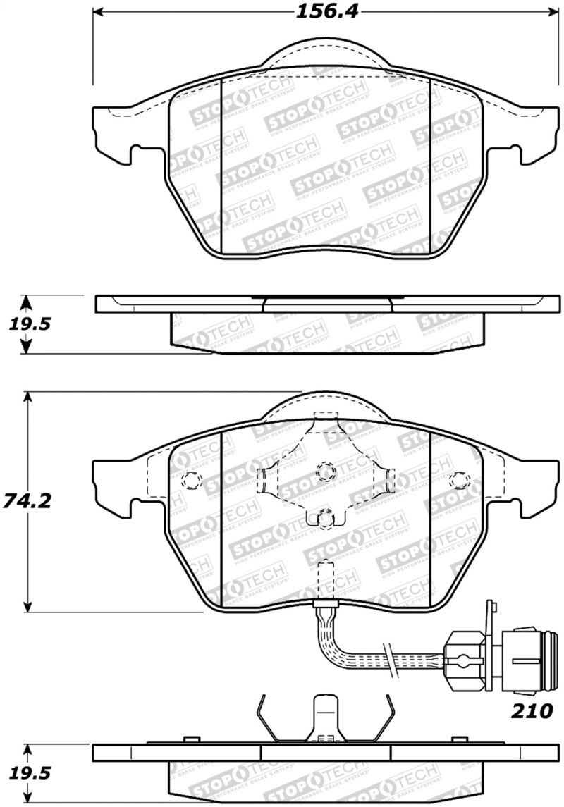 Stoptech 308.05550 | StopTech Street Brake Pads Audi 100, Front; 1992-1994