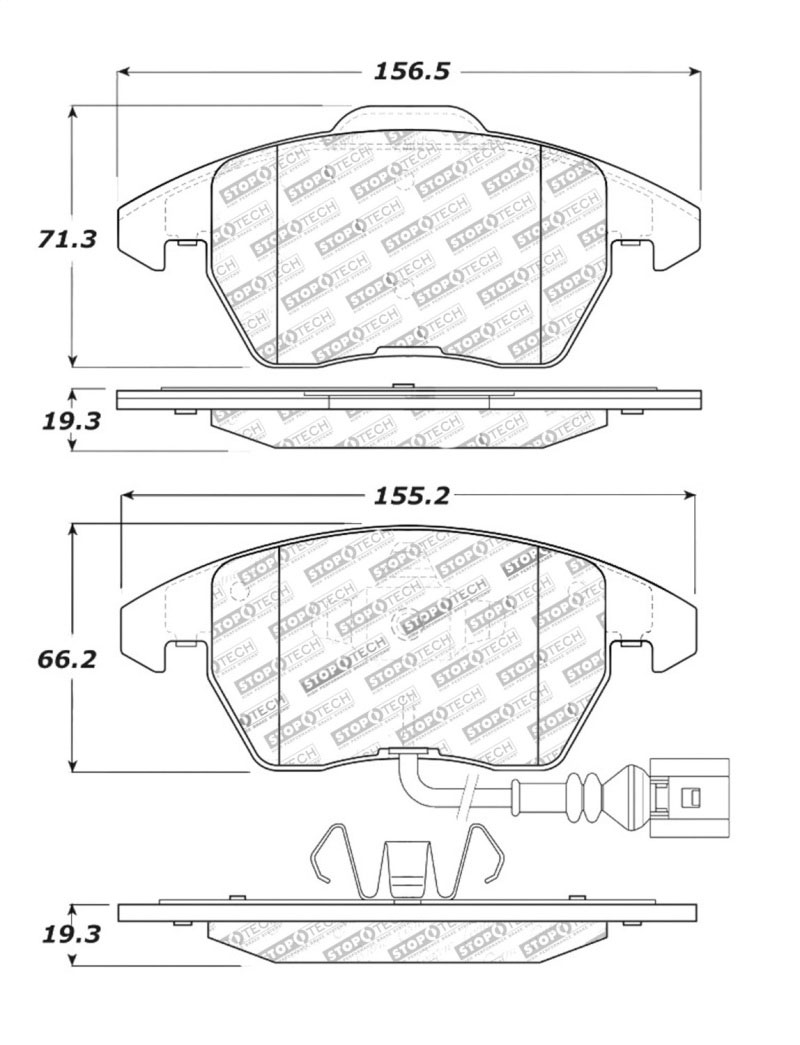 Stoptech 309.11070 | StopTech Sport Brake Pads Audi A3, Front; 2005-2013