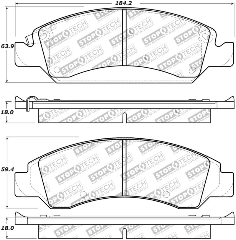 Stoptech 309.13630 | StopTech Sport Brake Pads Chevrolet Suburban 1500 Front Bracket Cast# 351C/352C, Front; 2008-2008