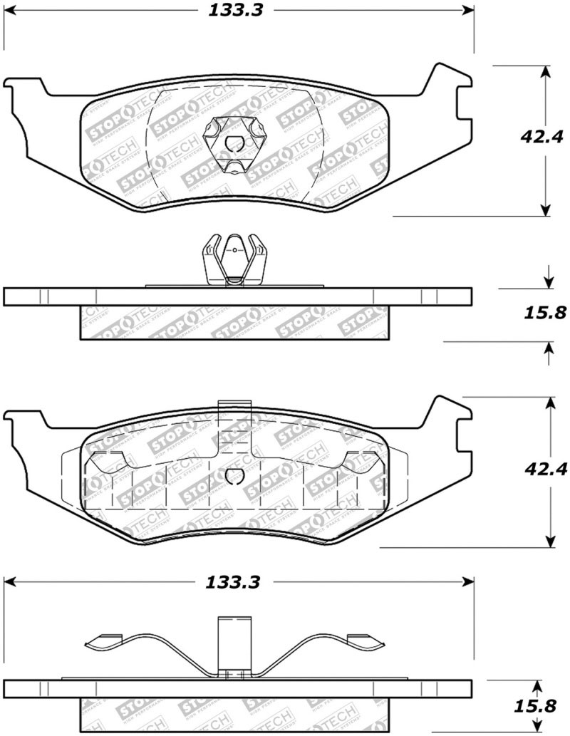 Stoptech 305.05120 | StopTech Street Select Brake Pads Chrysler 300M, Rear; 1998-2004