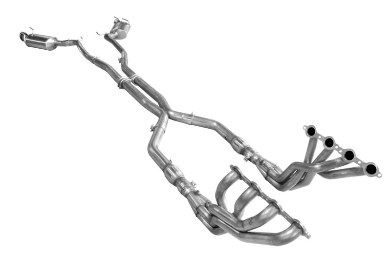 American Racing Headers CAV8-10178300FSWC | Camaro V8 LS3/L99 Full System With Cats: 1-7/8in x 3in Header, 3in X-Pipe, Connection Pipes With Cats, Mufflers With Tips; 2010-2015