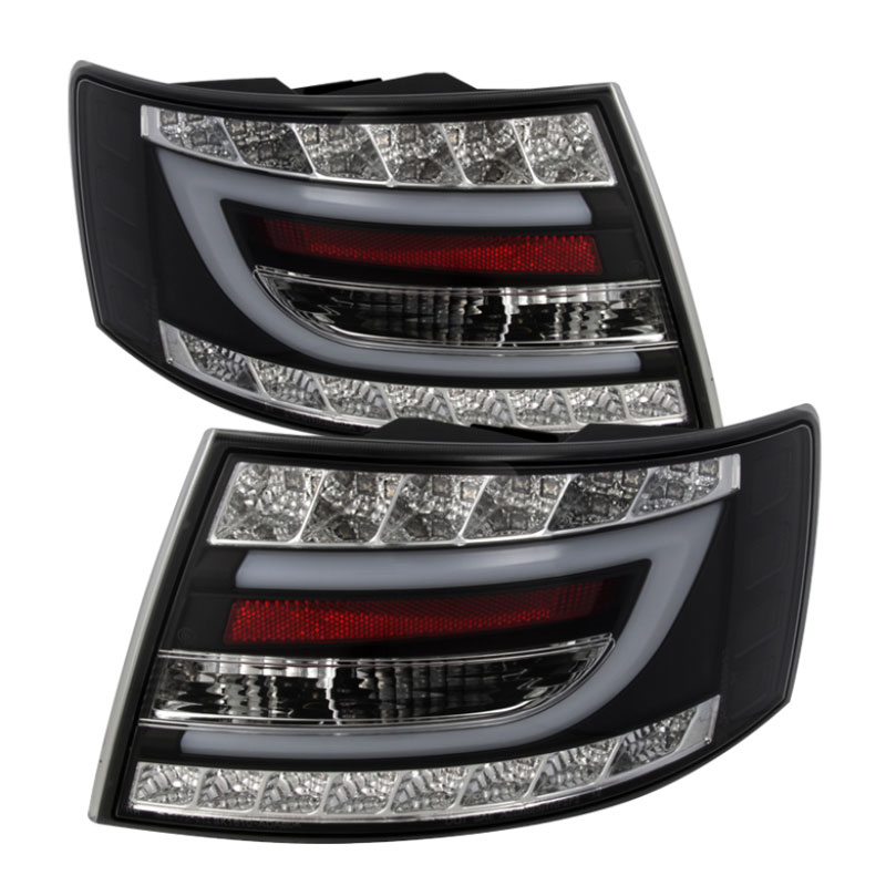 SPYDER 5079602 | Spyder Audi A6 4Dr Sedan Only (non-Quattro) Light Bar LED Tail Lights - Incandescent Model Only - Black - (ALT-YD-AA605-LBLED-BK); 2005-2008