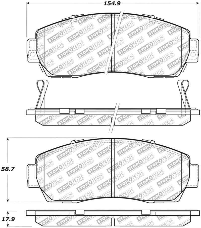 Stoptech 305.10890 | StopTech Street Select Brake Pads Acura RDX, Front; 2007-2012