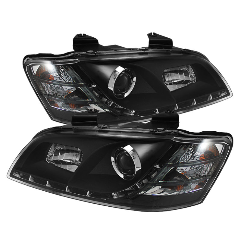 SPYDER 5011626 | Spyder Pontiac G8 DRL LED Projector Headlights - Black - (PRO-YD-PG808-DRL-BK); 2008-2009