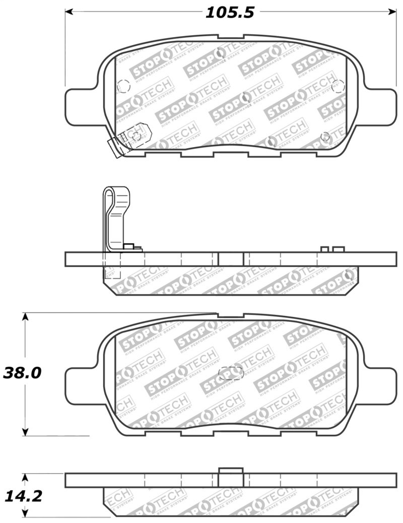 Stoptech 309.09050 | StopTech Sport Brake Pads Nissan Maxima, Rear; 2004-2008