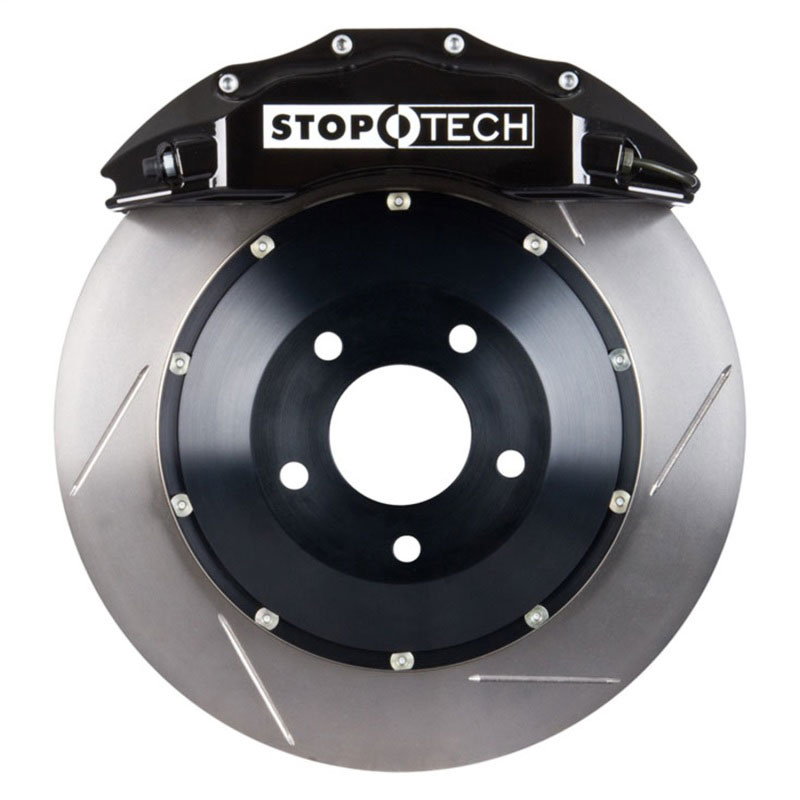 Stoptech 83.114.6800.51 | StopTech Audi S5 Big Brake Kit 6 Piston Black Calipers & 2-Piece No Coating Slotted Rotors, Front; 2008-2015