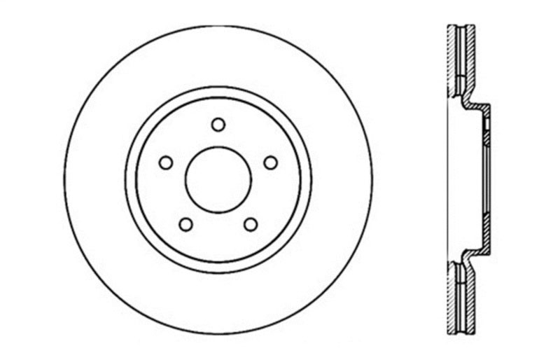 Stoptech 128.42100R | StopTech Infiniti Q70 Sport Cross Drilled Brake Rotor, Front Right; 2014-2017